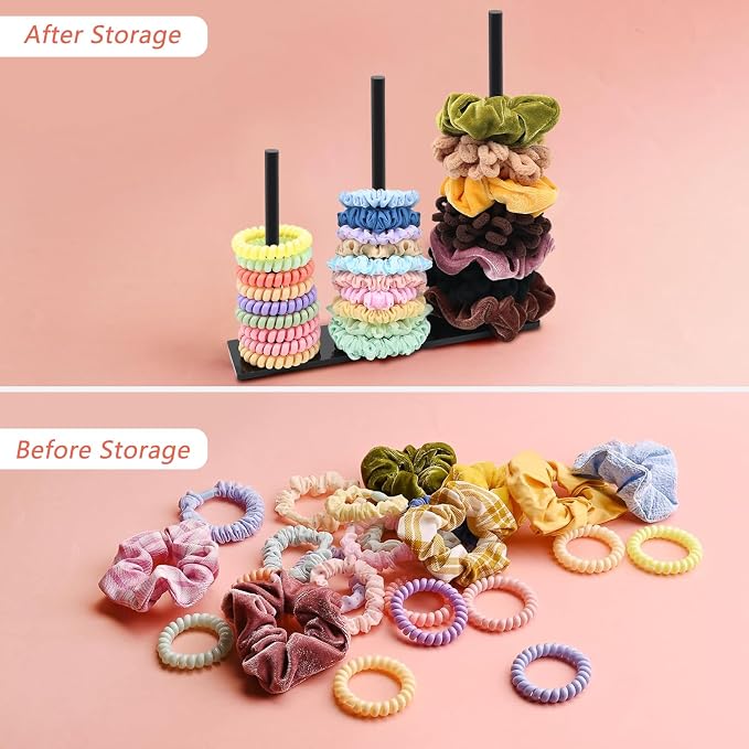 SMUK 2Packs 3-Tiers Acrylic Scrunchie Holder Organizer - Image 2