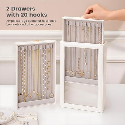 Lolalet Necklace Organizer Box, 2-Layer Jewelry Storage Boxes - Image 2