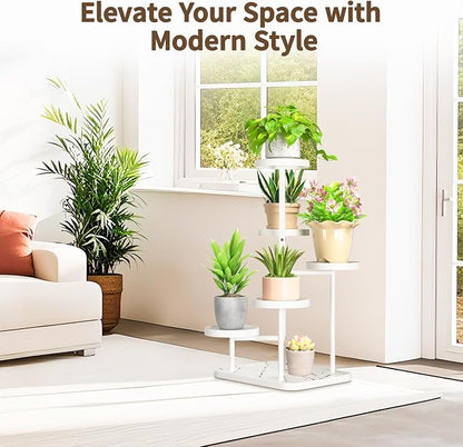 LASZOLA 5 Tier Tall White Plant Stand Rack Indoor Outdoor House, Heavy Duty - Image 8