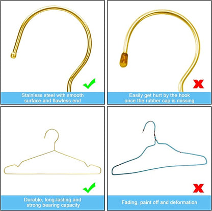 Gold Hangers for Clothes, Ultra Thin Metal Clothes Hangers Heavy Duty Coat - Image 8