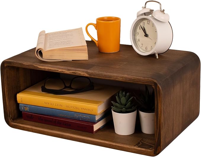 Floating Nightstand Wooden, Bedside Table, Nightstand Shelf, Wall Mounted by Woodches