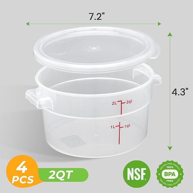 4 Pack Round Food Storage Containers - Image 2