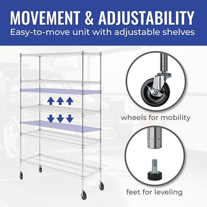 SafeRacks - NSF Certified Storage Shelves, Heavy Duty Steel Wire Unit - Image 5