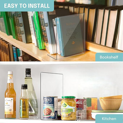 OKPOW Shelf Dividers for Closet Organization: 12 Pack Durable Clear Acrylic - Image 6