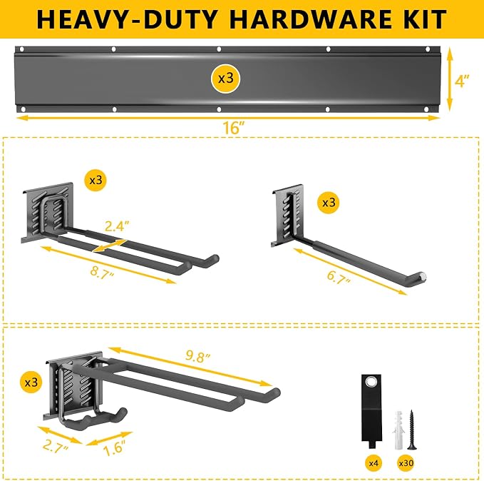Garage Tool Organizer Wall Mount, 48inch Heavy-Duty Garage Storage System and - Image 5
