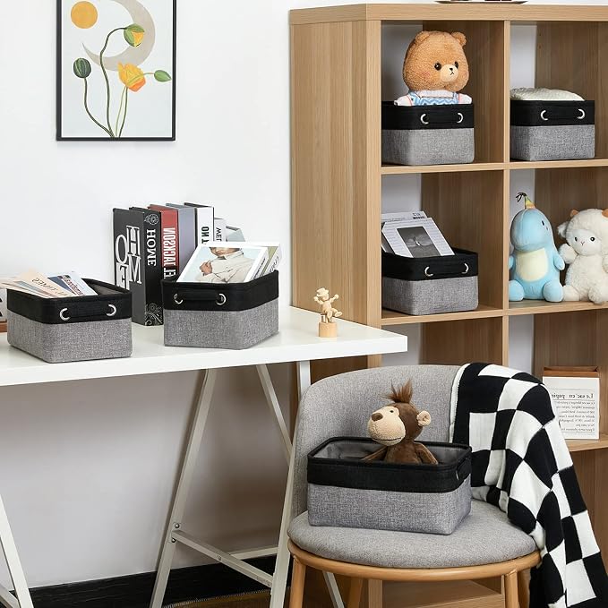 HNZIGE Storage Baskets for Storage Fabric Small Organizer Bins for Shelves - Image 5