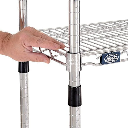 Nexel Economy Wire Shelving Starter Unit, 4 Tier, Nickel Chrome, x 36"L - Image 4