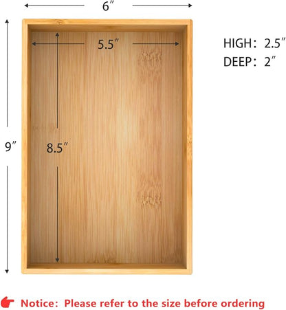 Bamboo Kitchen Drawer Organizer, Wooden Storage Box - Image 7