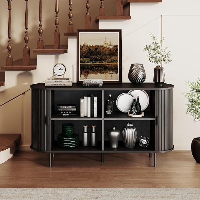 Buffet Sideboard Cabinet with Storage, Modern Accent Coffee Bar Console Table - Image 3