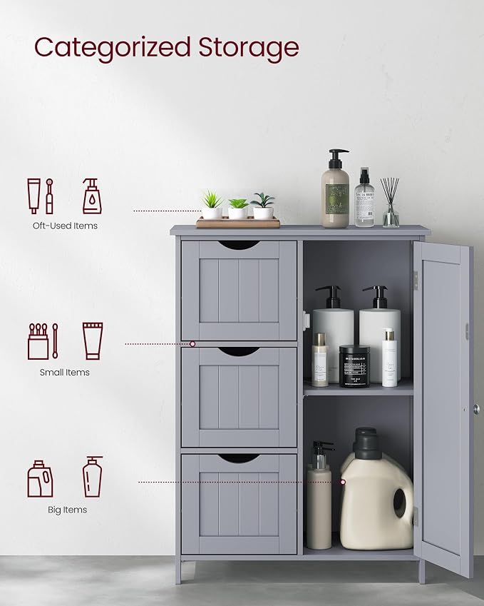 VASAGLE Floor Storage Cabinet, Freestanding Storage Unit - Image 4