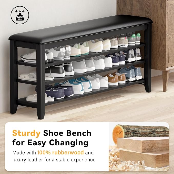 Taitiy Shoe Rack Bench Entryway Storage, Shoe Organizer Bench - Image 4