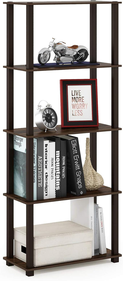 Furinno TURN-S-TUBE Book Shelf, 5-Tier Toolless Storage Shelves by Furinno-FitsYourSpaceFitsYourBudget