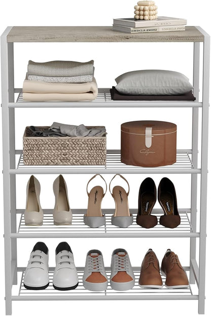 HOMEFORT 5-Tier Shoe Rack, Storage Shelf, Industrial Tower, Narrow Organizer - Image 9