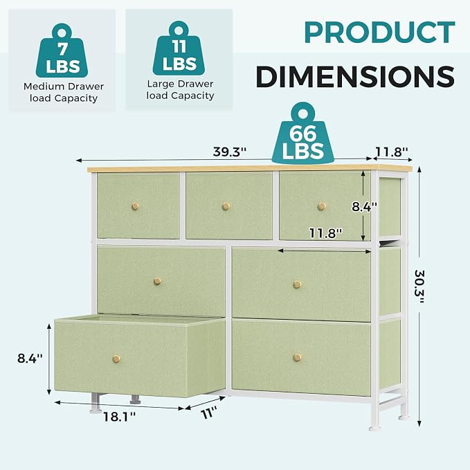 OLIXIS 7 Drawer Closet Organizer, Storage Tower - Image 3