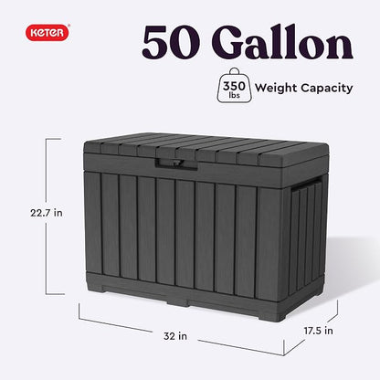 Keter Kentwood 50 Gallon Resin Deck Box-Organization and Storage - Image 2