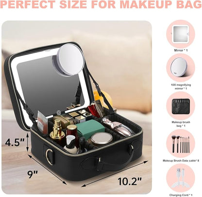 Mocado Travel Makeup Bag with LED Lighted Mirror, Travel Makeup Organizer - Image 7