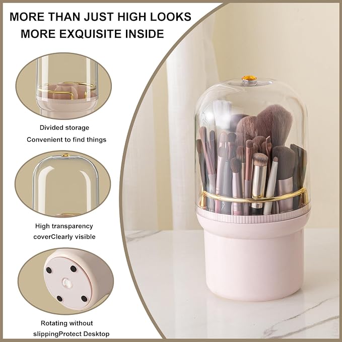 THE LIMIT 360 Degree Rotating Makeup Organizer Box, Dustproof Waterproof - Image 9