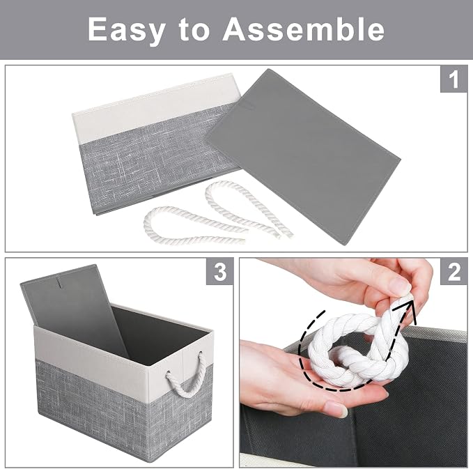 Fab totes Storage Bins 3-Pack, Foldable Storage Baskets - Image 4