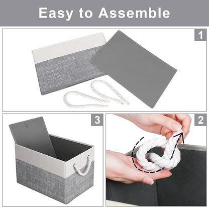 Fab totes Storage Bins 3-Pack, Foldable Storage Baskets - Image 4