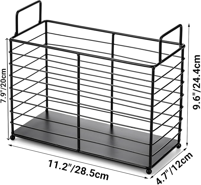 Noamus Metal Magazine Rack, Newspaper Book Tablet Storage Basket, File Holder - Image 2