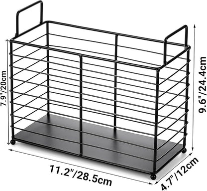 Noamus Metal Magazine Rack, Newspaper Book Tablet Storage Basket, File Holder - Image 2