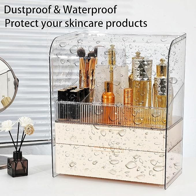 Makeup Storage Organizer Box Large Cosmetic Display Cases Dustproof and - Image 4