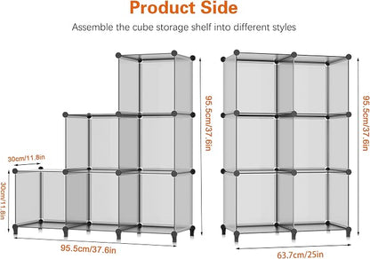 HOMIDEC 6 Light Grey Cube Storage Organizer, Modular Storage Shelf - Image 3
