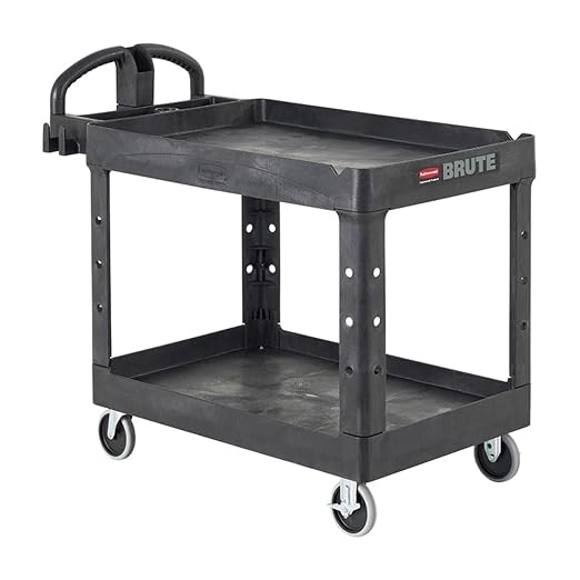 Rubbermaid Commercial Products 2-Shelf Utility/Service Cart, Lipped Shelves by RubbermaidCommercialProducts