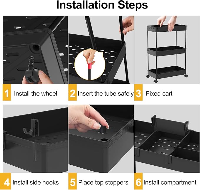 SPACELEAD 3 Tier Rolling Cart - Image 9