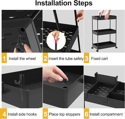 SPACELEAD 3 Tier Rolling Cart - Image 9