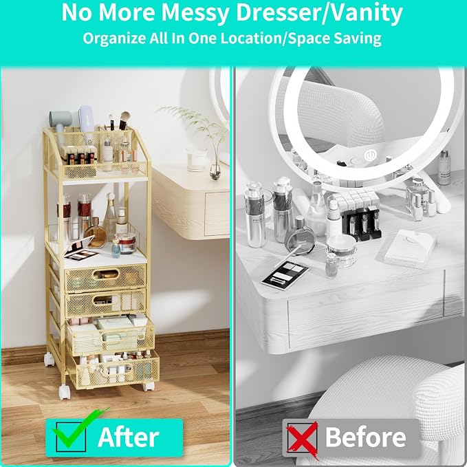 HapiRm Makeup Organizer Storage Cart - Image 4