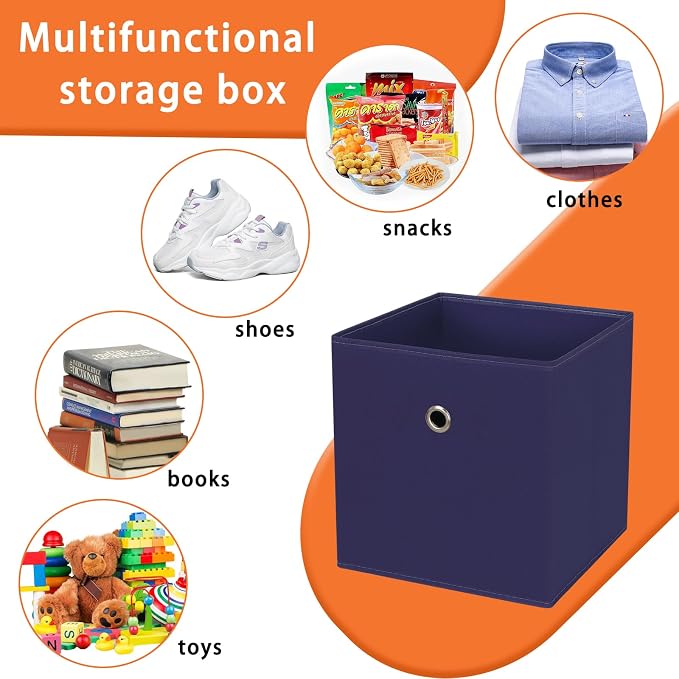 Foldable Storage Cubes Bins, 11 Inch Cloth Storage Cube Fabric Storage Box - Image 3