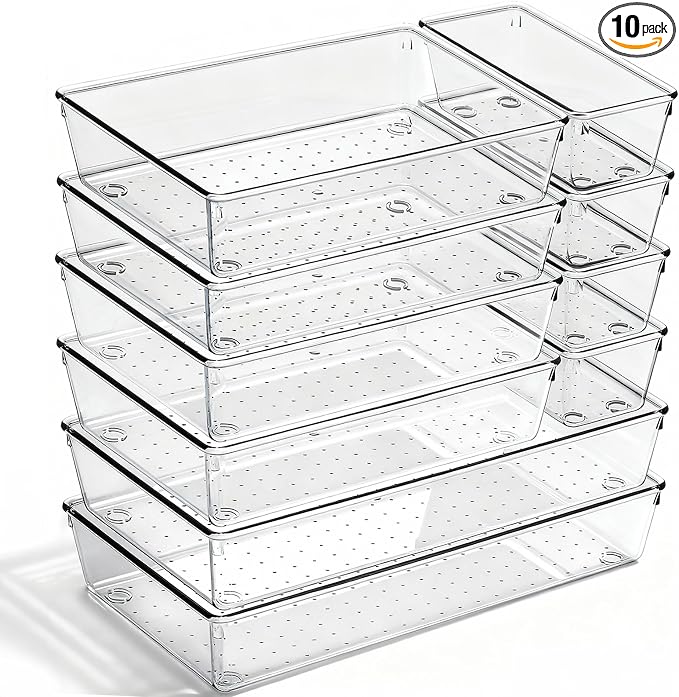 10 Pack Large Drawer Organizer Bins by CHOWAY