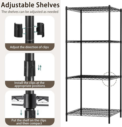 Wire Storage Standing Shelf Rack Tower, Corner Metal Shelving Unit - Image 6