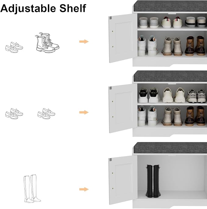 Homleke 2-Tier Storage Bench, Shoe Bench - Image 7