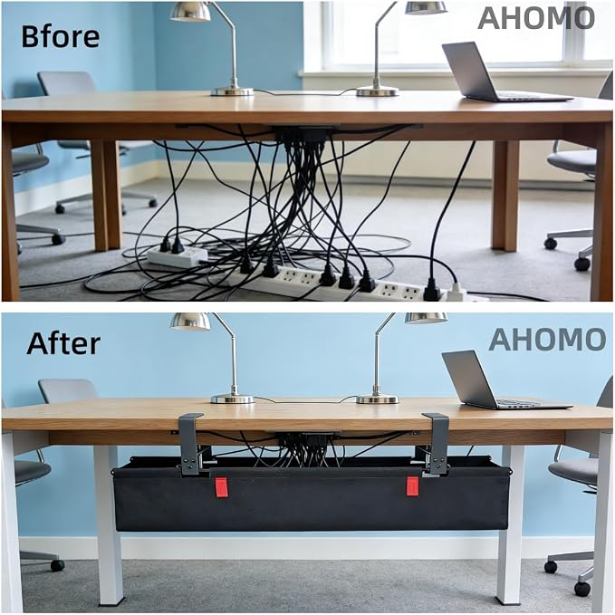 Under Desk Cable Management No Drill – 36" L x 6" W Cord Organizer, Upgraded - Image 7