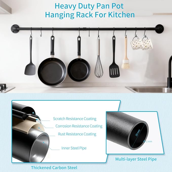 Pan Pot Lid Utensil Hanger Rack - Image 4