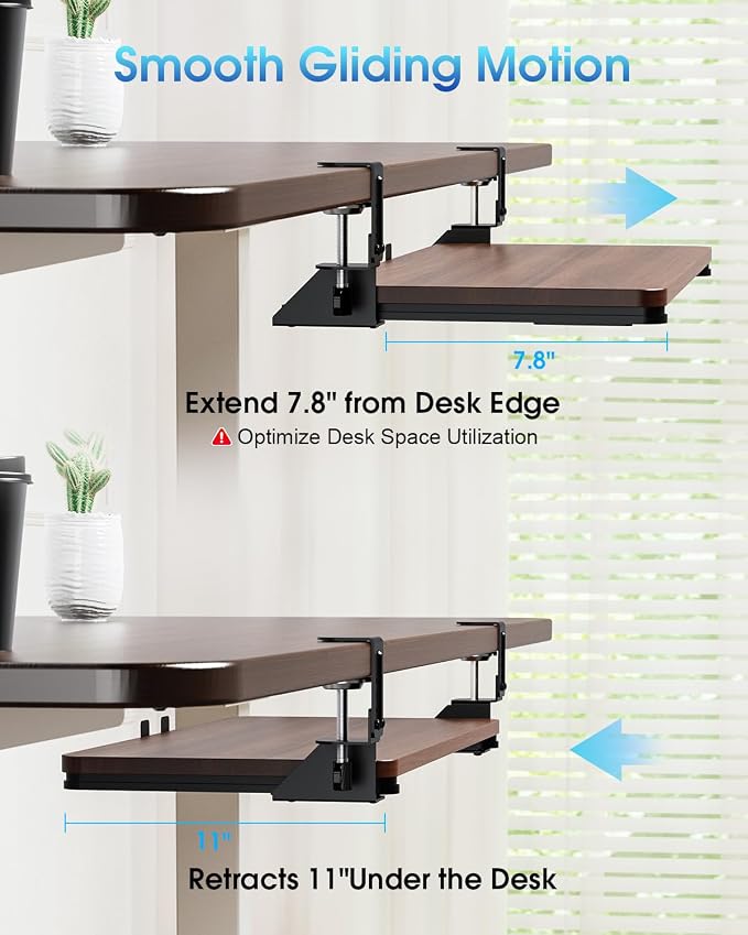 Large Keyboard Tray Under Desk, Pull Out Keyboard & Mouse Tray - Image 8