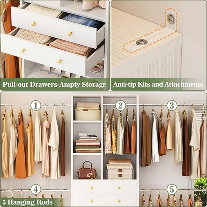 Besiost Closet System, 4.2–8.8 FT Closet Organizer - Image 6