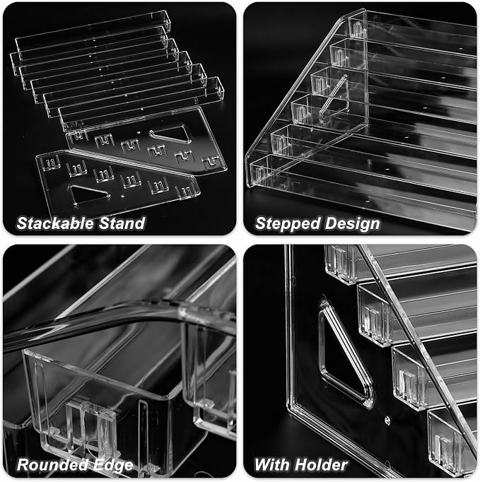 SUTOKAKA 6-Tier Clear Acrylic Nail Polish Organizer Stand | 6-tier acrylic - Image 5