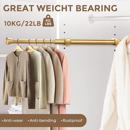 12" Valet Rod for Closet Pull Out, Heavy Duty Slide-Out Closet Rod for Hanging - Image 4