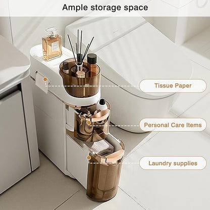 VECELO 2-Tier Slim Bathroom Storage Cabinet - Image 5