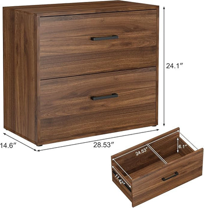 Lateral File Cabinet, 2 Drawer Filing Cabinet, Wood File Cabinets - Image 3