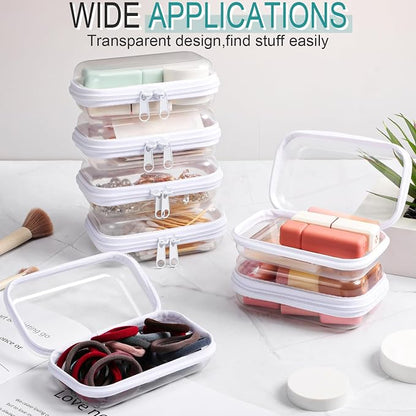 Sanwuta 6 Pcs Clear Hard Zipper Case Hard Plastic Zipper Pouches Transparent - Image 6