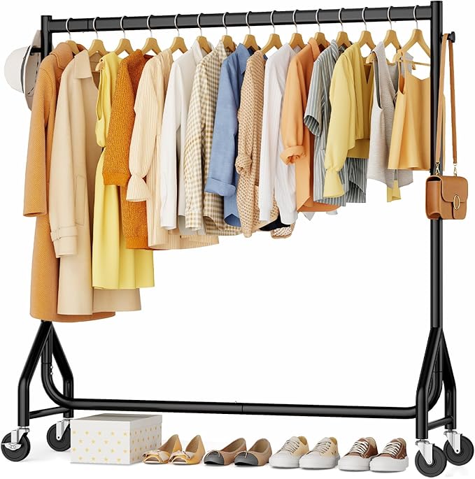 Clothes Clothing Rack, Rolling Heavy Duty Clothes Rack Load 420 LBS by HYSEYY