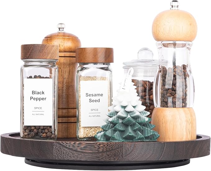 Wood Lazy Susan Organizer Kitchen Turntable - Image 3