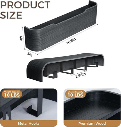Wall Coat Rack Floating Shelves Modern Coat Rack Wall Mount - Image 2