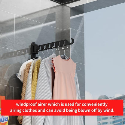 JOOM Laundry Drying Rack Wall Mounted Clothes Drying Rack Clothes Hanger Grey 2 - Image 6