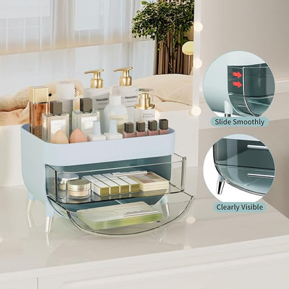 Jywantful Vanity Makeup Organizer, Mint Blue Skincare Storage - Image 5