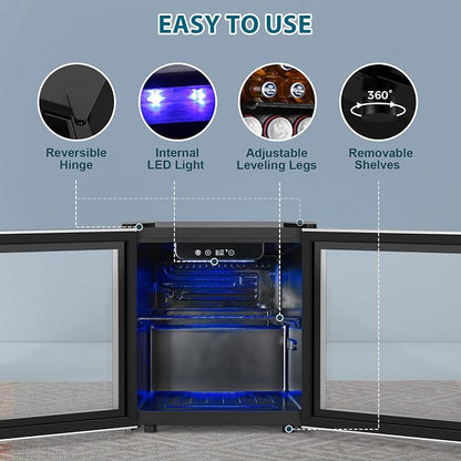 48 Can Beverage Refrigerator, 12 Bottle Wine Cooler - Image 5